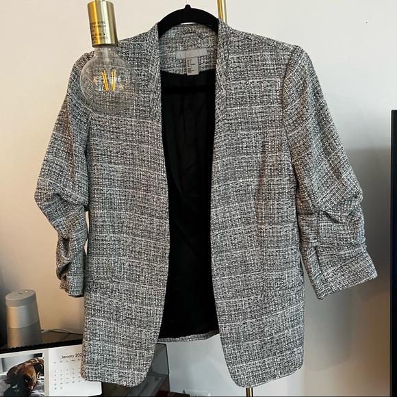 Gray Faux Tweed Blazer